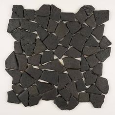 Stone Mosaics - Candee Black - Flat Stone Pebble Tile Stone Tile Shower Floor, Shower Floor Pebble, River Stone Shower, Pebble Shower, Tile Shower Floor, Pebble Tiles, Pebble Mosaic Tile, Stone Shower, Bathrooms Showers