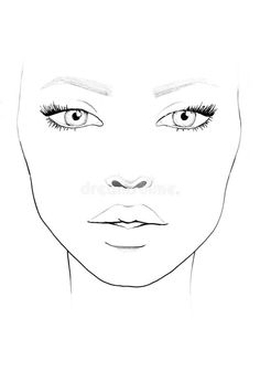 a woman's face with long eyelashes and eyebrows royalty illustration stock images for coloring