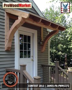 the front porch is made out of wood