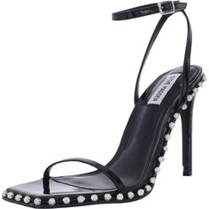 PRICES MAY VARY. Steve Madden Heeled Sandal Stiletto Heel Square Open Toe Embellished Steve Madden Sandals Heels, High Heels For Prom, Trendy High Heels, Luxury Heels, Tie Heels, Heels Collection, Black Platform Heels, Steve Madden Heels, Lace Heels