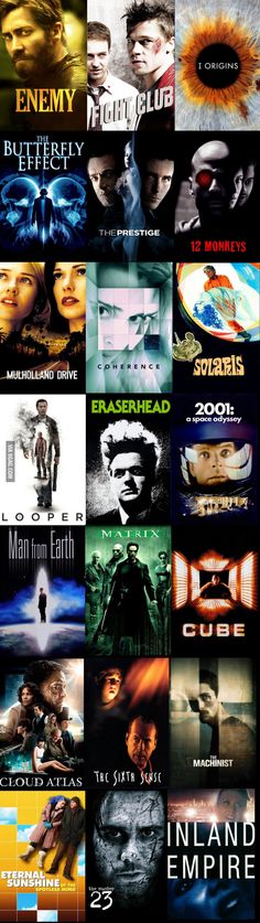 many different movie posters are shown together