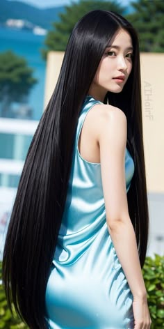 Silky Hair Aesthetic, Chinese Long Hair, Long Indian Hair, Super Long Hair, Long Black Hair