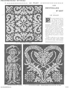 an article in the knitting book, featuring two pictures of hearts and flowers with words written on