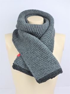 Handmade scarf in soft wool, gray color. Classic scarf unisex for men or women. A great winter season accessory. Versatile scarf, ideal for both elegant and casual outfits. A beautifully knitted scarf, realised with love and care in every stitch. The article is placed in a fabric bag for a special gift! Please note that i work in a smoke and animal free environment. . . . . . . . . . . . . . . . . . . . . . . MORE INFO _ 100% pure wool italien scarf gray: _ inch 63" x 8.66"   -   (cm 150 x 22) Scarf Knitted, Gray Cap, Classic Scarf, Scarf Wool, Handmade Scarf, Handmade Scarves, Long Scarf, Fabric Bag, Handmade Knitting