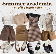 Outfit ideas Academia Aesthetic Outfit Summer, Dark Academia Aesthetic Outfit Summer, Summer Academia Outfits, Dark Academia Summer Outfit, Academia Summer Outfit, Summer Academia, Light Academia Outfit, Estilo Gossip Girl, Academia Aesthetic Outfit