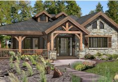 this is an artist's rendering of a house in the woods