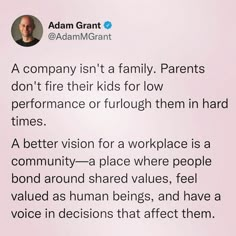 a tweet from adam grant about the company's fire kids for low performance