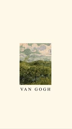 the cover of van gogh's book, with an image of a field