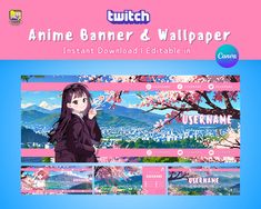 an anime banner and wallpaper set