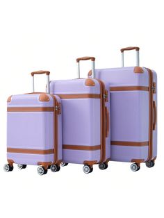 [Effortless Mobility]: 3-level telescopic handle with humanized anti-pinch design. 360° silent dual wheels are made of TPE material, which is environmentally friendly and wear-resistant. [Expandable Capacity]: The extension function only supports 24-inch and 28-inch suitcases. 24-inch and 28-inch suitcases feature side handles and bumper feet for easy carrying. [Easy Carrying and Transport]: Comes with top and side handles, making it convenient to lift and move the luggage around [Stable and ver Pinch Design, Spinner Luggage Sets, Purple Collar, Tsa Approved