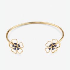 Ted Baker Laveni Gold And Navy Blue Enamel Double Flower Ultrafine Cuff Condition: New Without Tags Damage: None - Gold Tone - Navy Blue - Swarovski Crystal - Double Flower Design - Diameter: 5.5cm - Adjustable Check My Closet For Matching Pieces And More Ted Baker Jewelry And Clothing. Navy Blue And Gold Jewelry, Ted Baker Jewellery, Navy Blue Jewelry, London Jewelry, Navy Jewelry, Blue Headband, Blue Jewelry, Ted Baker London, London Blue