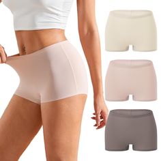 PRICES MAY VARY. Comfy Boxer Shorts: Our boyshorts panties for women have Lightweight, Breathable fabric to keep you cool with 85% Polyamide & 15% Elastane, Soft touching, smooth, good for daily wear or sleeping Anti Chafing Boyshorts & No Rolling: Full coverage underwear shorts wrap your hips well, perfectly show your natural curves without bunching or tightness Seamless Boyshort Underwear: Comfortable, seamless, no wrinkles, no ride ups, we focus on every tiny design just to give you the best Womens Boxer Briefs, Anti Chafing Shorts, Anti Chafing, Only Jeans, Dress Shorts, Lounge Lingerie, Under Dress, Natural Curves, Boxer Shorts