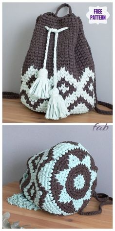 Crochet Mochila Boho Backpack Free Crochet PatternVideo Vacation Crochet Projects, Bag Crochet Pattern Free, Mochilla Bag, Crocheted Purse, Mochila Crochet, Crochet Backpack Pattern, Boho Backpack, Crochet Shell Stitch, Bags Ideas