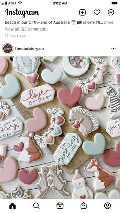 some cookies that are on top of a wooden table with the words instagramn above them