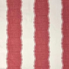 red and white striped fabric with scalloped edges