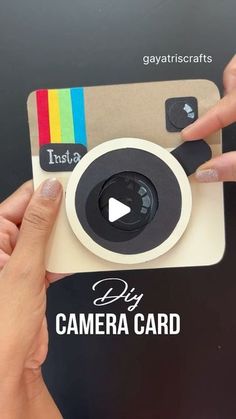 someone holding up a camera card with the words instaca diy on it