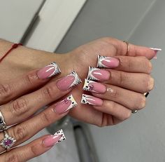 Short Acrylic Nails Y2k, Duck Nails Design, Short Freestyle Nails, French Acrylic Nails, Short Square Acrylic Nails