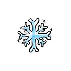 an abstract snowflake is shown in blue and black on a white background,