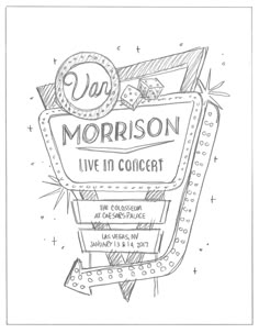 an advertisement for the mardison live in concert, drawn by hand with pencils