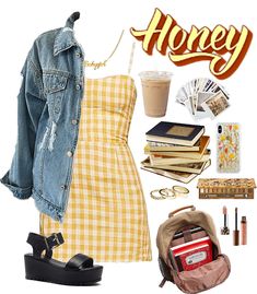 honeybee Outfit | ShopLook Honey Inspired Outfits, Cloth Aesthetic, Bi Aesthetic, Hufflepuff Outfit, 80s Inspired Outfits, Yellow Outfits