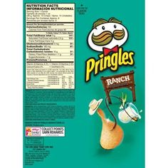 pringles ranch seasoning mix is shown on the back of a carton