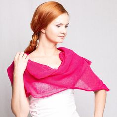 This Fuchsia pink scarf handmade summer scarf is made of high quality Lithuanian linen yarn. It's breathable and natural. It will make any outfit feel more elegant. Measurements: Width: approximately 40 cm / 16 inches Length: approximately 180 cm / 70 inches This is SuperSoftKnits original. Knit Scarf Women, Linen Shawl, Bridesmaid Shawl, Scarf Summer, Bridal Cover Up, Linen Scarf, Bridal Shawl, Summer Scarf, Wedding Jacket