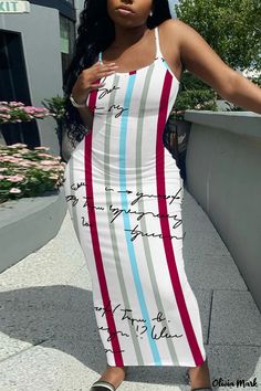 Olivia Mark - Sultry Spaghetti Strap Maxi Slip Dress with Graphics Flowy Wide Leg Pants, Bodycon Casual, Backless Maxi Dress, Floral Chiffon Dress, Long Evening Gowns, Sleeveless Bodycon Dress, Bodycon Maxi Dresses, Maxi Slip Dress, Backless Maxi Dresses