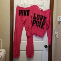 Victoria Secret Sets Pant Campus Size Xsmall Color Pink Worn Onces Excellent Condition Top Sweatshirt Size Xsmall Color Pink Worn A Few Times Some Flaws Pic 4 0lease No Trade No Swap Pink Victoria Secret Clothes, Victorias Secret Set, Victoria Secret Outfits, Pink Victoria Secret, Sweat Pants, Christmas Wishlist, Victoria's Secret Pink, Victoria Secret, Secret Pink