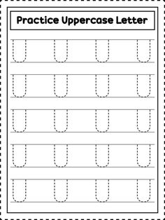 practice uppercase letter u worksheet