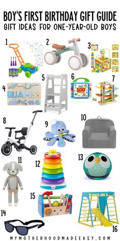 First Birthday Present Ideas, Gifts For One Year Old, Boy First Birthday Gift, 1st Birthday Boy Gifts, First Birthday Gift Ideas, Birthday Gift Guide, Birthday Present Ideas, Best Toddler Gifts, 1st Birthday Presents