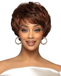 Stunna Series➤Heat Safe ➤High Ventilation Cap | Capria | Synthetic Wig by Bobbi Boss in 1B, Synthetic Hair, Short Women's Wigs | Best Wig Outlet Bobbi Boss Wigs, Wig Outlet, Vivica Fox Wigs, Best Wig Outlet, Kids Wigs, Eyebrow Makeup Tips, Monofilament Wigs, Short Hair Wigs, Women's Wigs