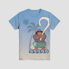 Help them team up with the funny demigod from Moana in this Disney Maui Short-Sleeve Graphic T-Shirt. Crafted from midweight jersey fabric and featuring a tagless design, this short-sleeve T-shirt offers them all-day comfort, while the below-waist length gives them the option of wearing it tucked in or untucked. Designed in ombre gray and khaki hues, this crewneck tee features a graphic of Maui holding his fish hook with Hei Hei and Pua standing beside him on the front, while the back is adorned Hei Hei And Pua, Trending Graphic Tees, Disney Boys, Kids Clothes Boys, Disney Tshirts, The Funny, Top Graphic Tees, Moana, Shirt Ideas