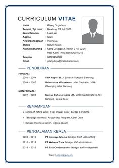 a resume template with an image of a man's face in blue and white