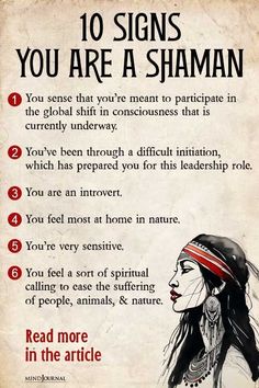 an old poster with the words 10 signs you are a shaman