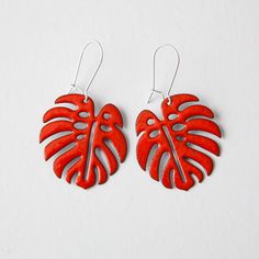 Handmade Copper Enamel Red Leaf Earrings Nature Plant Jewelry Handcrafted  | eBay Red Hand Painted Earrings For Gift, Handmade Red Enamel Jewelry, Red Pierced Enamel Earrings, Red Enamel Pierced Earrings, Red Enamel Earrings, Unique Red Enamel Earrings, Enamel Earrings Handmade, Plant Jewelry, Earrings Nature