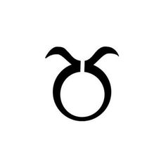 an astrological symbol with two horns on each side, and the letter o in the middle