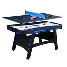 an image of a ping pong table set up for game play on white background