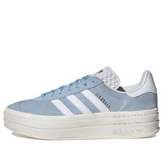 (WMNS) adidas Gazelle Bold 'Clear Sky' ID6991 Shoe Inspo Adidas, Blue Platform Sneakers, Adidas Shoes Women Platform, School Shoes 2024, Cute Gazelles, Gazzels Shoes, Trendy Women’s Shoes, Adidas Platform Gazelle, Light Blue Gazelle