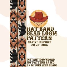 an advertisement for the hat band loom pattern native inspired 20 - 21 long line