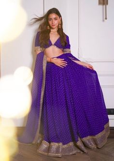 Bandhani Lehenga, Telugu Culture, Purple Lehenga, Satin Lehenga, Indian Illustration, Diwali Outfits, Sabyasachi Lehenga, Lehenga Designs Simple