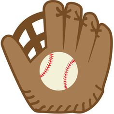 a baseball glove with a ball in it