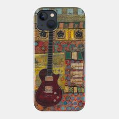 an iphone case with a guitar on it