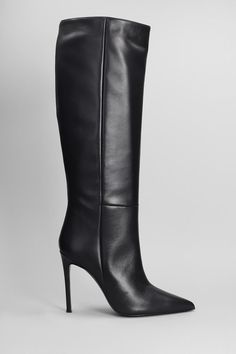 Find MARC ELLIS High Heels Boots on Editorialist. High heels boots in black leather, pointed toe, leather sole, straight leg, 100% leather, Made in Italy, heel 10.5 High Heels Boots, Black High Heel Boots, Chloe Purses, Saint Laurent Shoes, Heels Boots, Footwear Design Women, Heel Boots, High Heel Boots