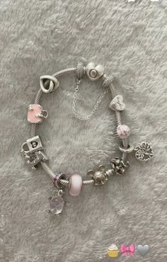 Pandora Charm Bracelet On Wrist, Cute Pandora Bracelet, Asthetic Charm Bracelet, Pandora Charm Bracelet Aesthetic, Pandora Bracelet Ideas