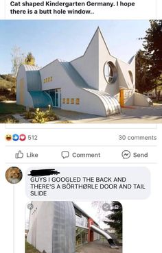 two screenshots of the same house and one has an image of a cat on it