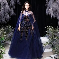 Navy Blue Prom, Royal Blue Gown, Blue Prom Dresses, Dress With Shawl, Royal Dresses