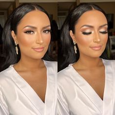 Bridesmaid Makeup Tan Skin, Dramatic Bridal Makeup For Brown Eyes, Bridal Makeup Hooded Eyes, Makeup Looks Glam, Bride Makeup Brown Eyes, Fall Bridal Makeup, Dramatic Bridal Makeup, Bridal Makeup For Green Eyes, Bridal Makeup For Blue Eyes