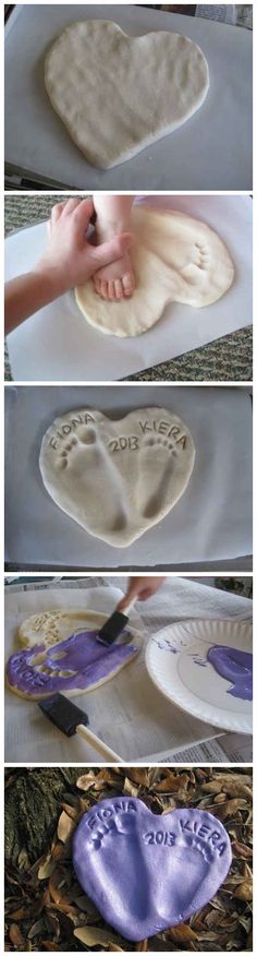 the process for making heart shaped cookies is shown