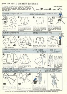 an instruction manual for how to sew a garment together, with instructions on the front and back