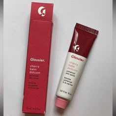 Og Formula! New In Box. Please Note That Glossier Balms Do Not Come With A Seal. This Is The Original Formula Which Contained Lanolin. Discontinued Scent. Cherry Balm Dotcom, Glossier Cherry Balm, Glossier Cherry, Glossier Cherry Balm Dotcom, Glossier Skincare, Cherry Lip Balm, Glossier Lip Balm, Sephora Skin Care, A Seal